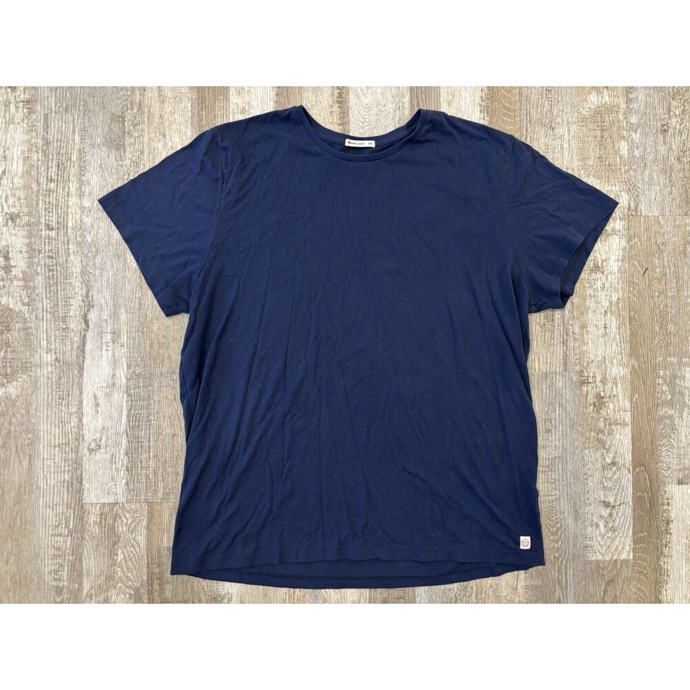 Marine Layer Men's Blue Short Sleeve Solid Navy Blue Crewneck T-shirt Size XXL